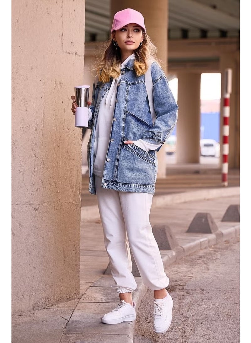 Tofisa 23033-ICE-BLUE Denim Jacket - Image 3