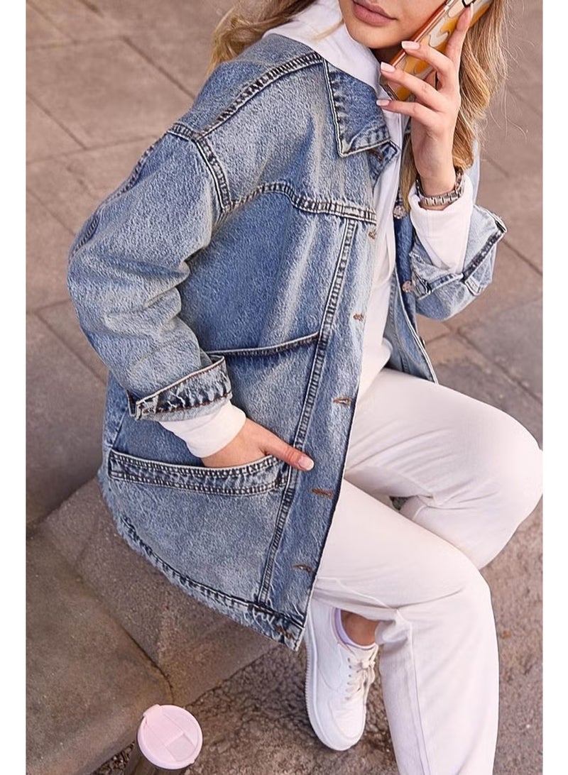 Tofisa 23033-ICE-BLUE Denim Jacket - Image 1