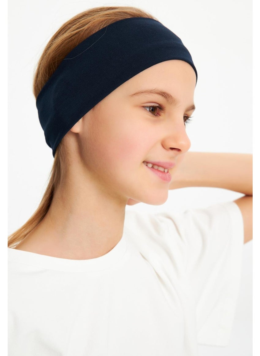Babygiz Navy Blue-White Girls Cotton Combed T-Shirt Bandana Set of 2 - Sports Comfortable Best Of Collection 3  - Image 2
