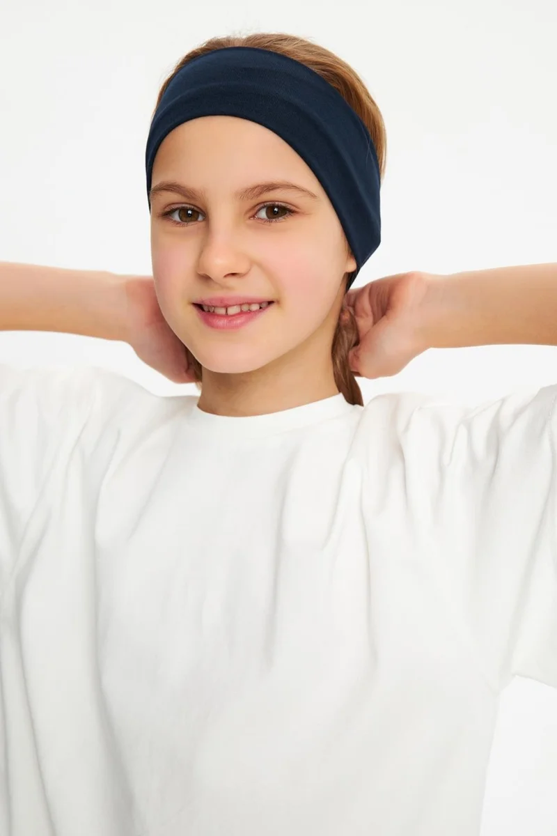 بيبيجيز Navy Blue-White Girls Cotton Combed T-Shirt Bandana Set of 2 - Sports Comfortable Best Of Collection 3