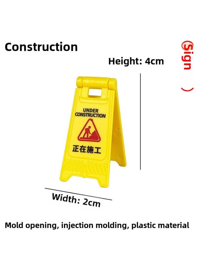 إسكدنيا إشارة مرورية لسرعة الطريق، مرآب انتظار، مخروط طريق، نموذج سيارة، مشهد لعبة، زخارف، لافتات، لوحة ترخيص، تحت الأرض - اللون: علامة مؤشر البناء قيد التقدم - Image 1