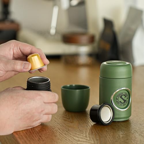 STARESSO TRAVEL NS Portable Espresso Maker, Ultra-Light Manual Coffee Machine, Compatible with Nespresso Original Pods, Perfect for Travel Camping Hiking - Image 5