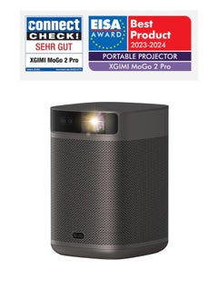 XGIMI Mogo 2 Pro + Multi-Angle Stand Bundle | Full HD Portable Projector, 400 ISO Lumens, Up to 200" Screen Size, 2x 8W Dolby Audio, Androidtv, PowerBank Supported, for Home/Office/Camping - Space Grey  - Image 3