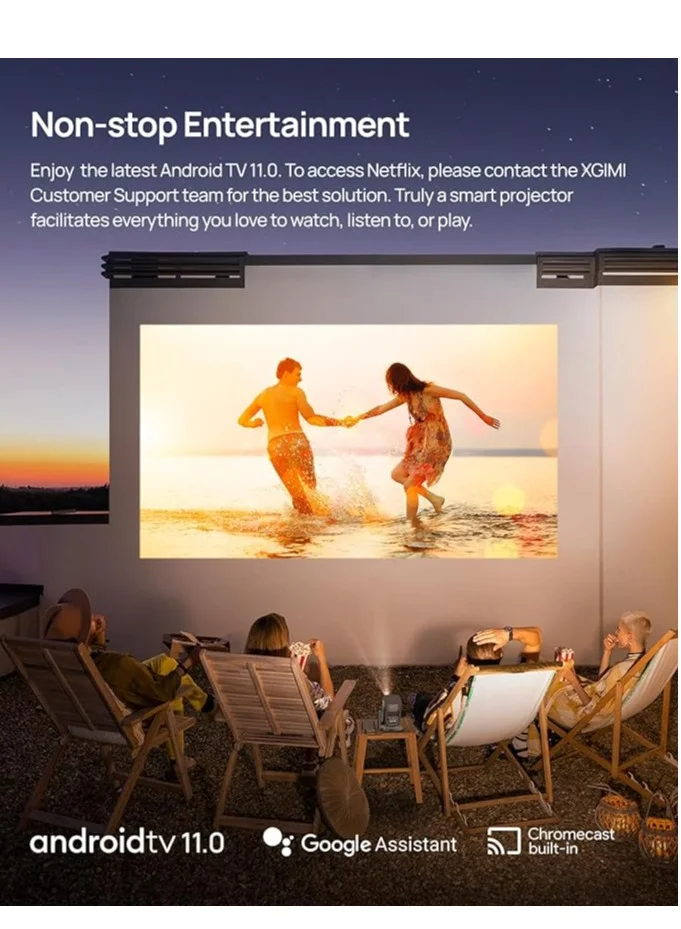 XGIMI Mogo 2 Pro + Multi-Angle Stand Bundle | Full HD Portable Projector, 400 ISO Lumens, Up to 200" Screen Size, 2x 8W Dolby Audio, Androidtv, PowerBank Supported, for Home/Office/Camping - Space Grey