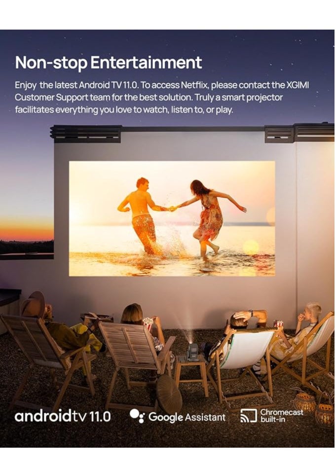 XGIMI - Mogo 2 Pro + Multi-Angle Stand Bundle | Full HD Portable Projector, 400 ISO Lumens, Up to 200" Screen Size, 2x 8W Dolby Audio, Androidtv, PowerBank Supported, for Home/Office/Camping - Space Grey - Image 1