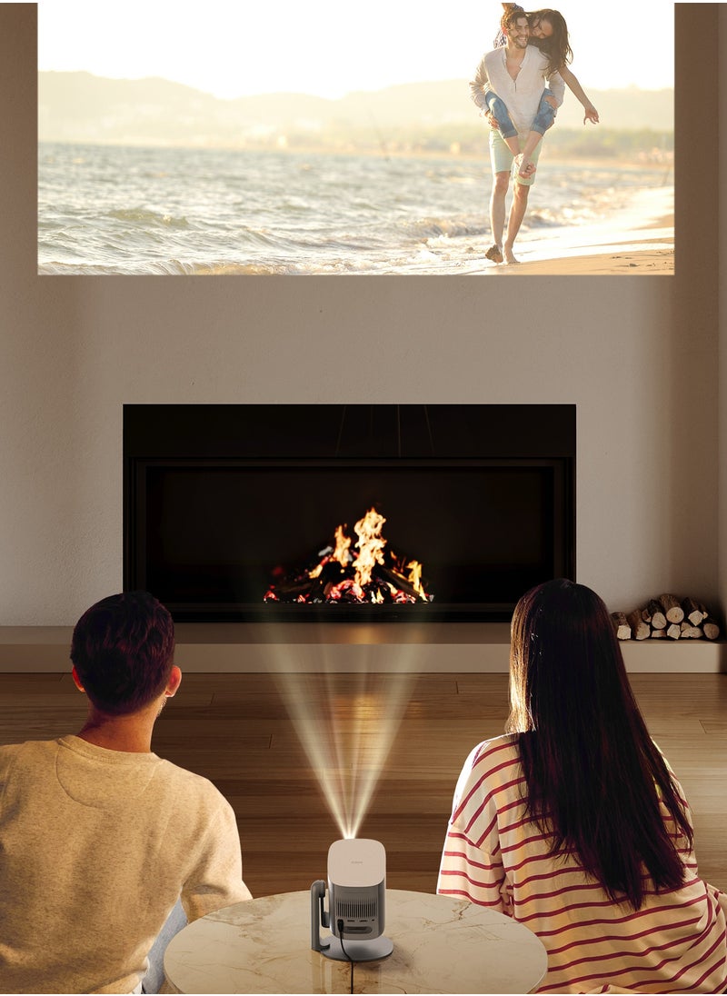 XGIMI - Mogo 2 Pro + Multi-Angle Stand Bundle | Full HD Portable Projector, 400 ISO Lumens, Up to 200" Screen Size, 2x 8W Dolby Audio, Androidtv, PowerBank Supported, for Home/Office/Camping - Space Grey - Image 1