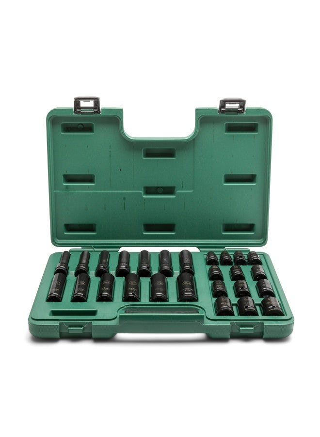 Sata SATA ST34399T 26-Piece 1/2" Drive 6 Point Metric Standard & Deep Thin Wall Impact Socket Set - Image 2