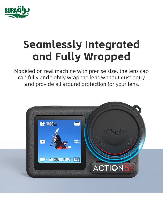 BURAQ For DJI Osmo Action 5 Pro / 4 / 3 aMagisn Silicone Lens Protective Cover  - Image 4