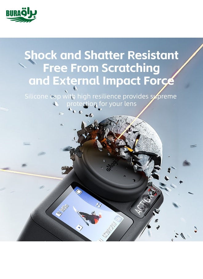 BURAQ For DJI Osmo Action 5 Pro / 4 / 3 aMagisn Silicone Lens Protective Cover  - Image 3