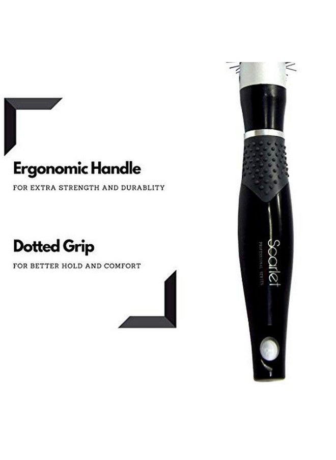 Scarlet Line - Professional Matte Small Hot Curling Hair Brush with Ceramic Bristle and Anti Slip Rubber Grip on Handle for Men n Women 25 mm - Image 1