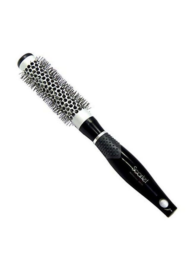 Scarlet Line - Professional Matte Small Hot Curling Hair Brush with Ceramic Bristle and Anti Slip Rubber Grip on Handle for Men n Women 25 mm - Image 1