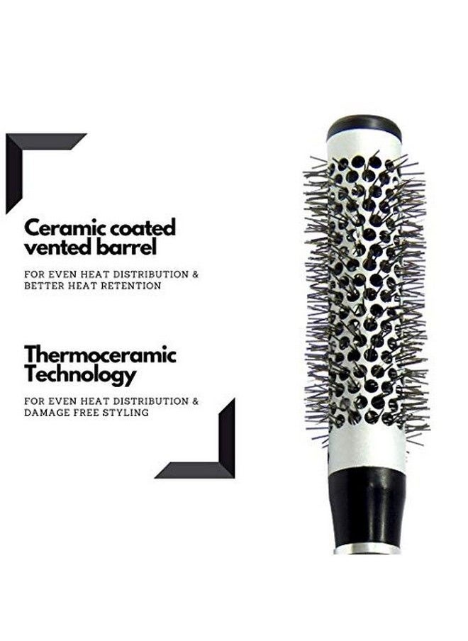 Scarlet Line - Professional Matte Small Hot Curling Hair Brush with Ceramic Bristle and Anti Slip Rubber Grip on Handle for Men n Women 25 mm - Image 1