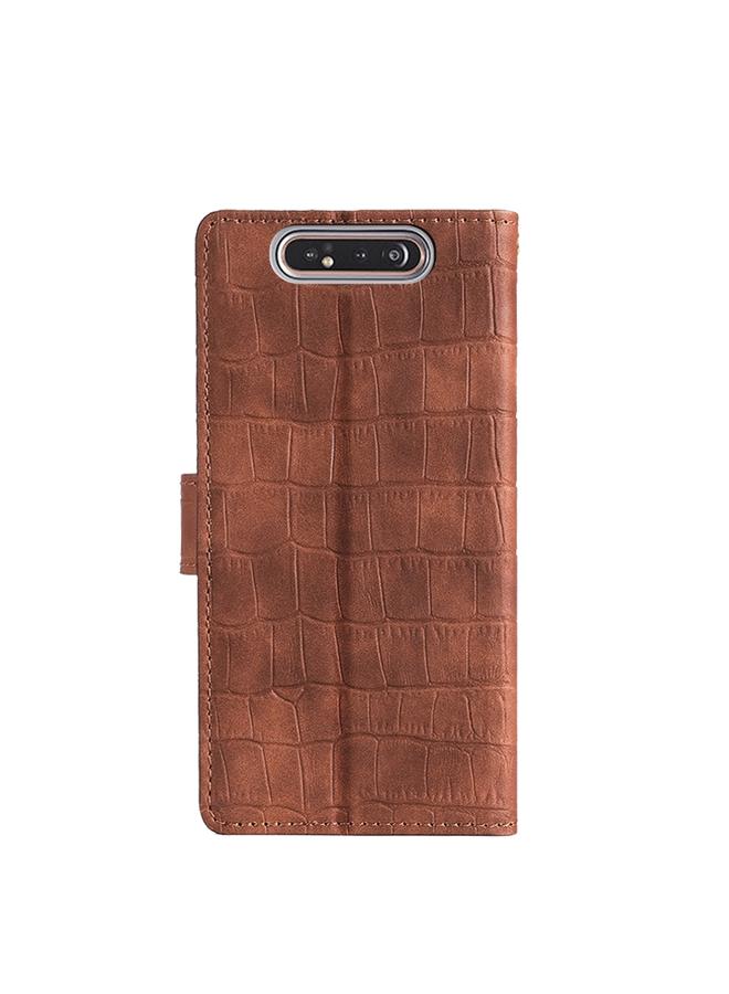 S-TOP Case For Samsung Galaxy A80 Skin Feel Crocodile Texture Magnetic Clasp PU Leather Phone Case - Image 3