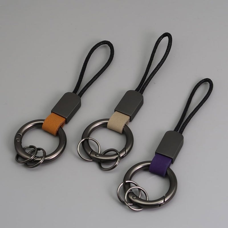 Simulated Leather Keychain With And Adjustable Wrist Strap Trendy Holder For Car Keys Organization - Image 4
