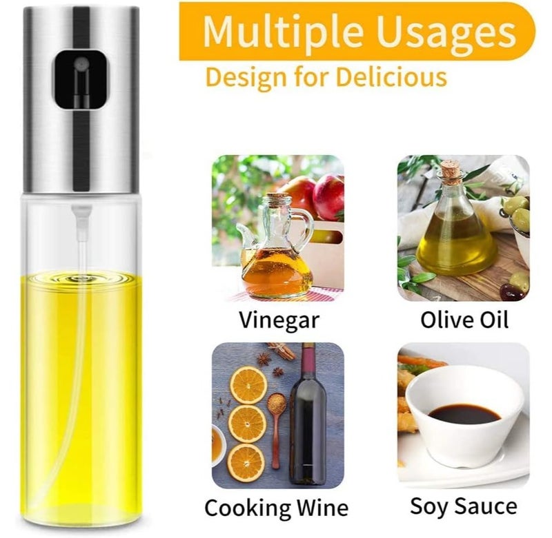 Rymel oil sprayer bottle, 100ml oil spray versatile glass, 3pcs olive oil sprayer mister,olive oil spray for cooking, salad, bbq, kitchen baking, roasting - Image 2