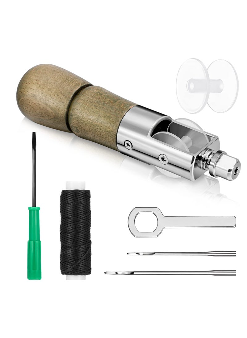 SYOSI Repair Stitch Kit DIY Leather Leather Hand Stitcher for Inflatables Tarpaulins Leather Thick Fabrics Shoes Bags Belts Upholstery Repair Kits and Crafts Leather Stitching 7pcs Set - Image 1