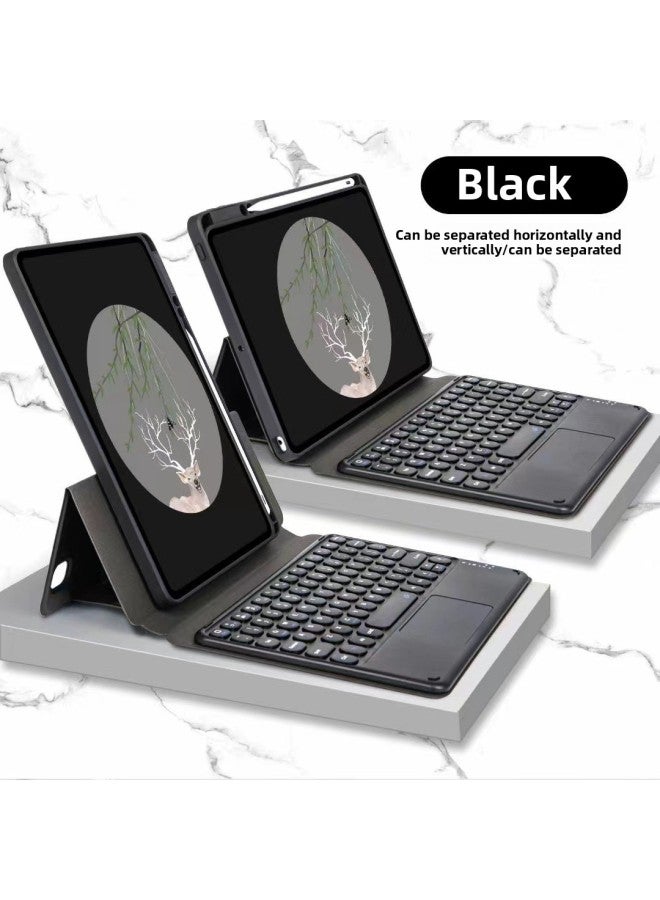 For Ipad 10.9 Inch Magnetic Touch Keyboard 10.2 Split Protective Cover Pro11 Inch Rotating With Pen Slot-Color:[Smart Black + Touch Keyboard] Magnetic Split Horizontal And Vertical Rotation-Product Type:ipad 10.2 Inch/air3/pro10.5 Inch Universal  - Image 1
