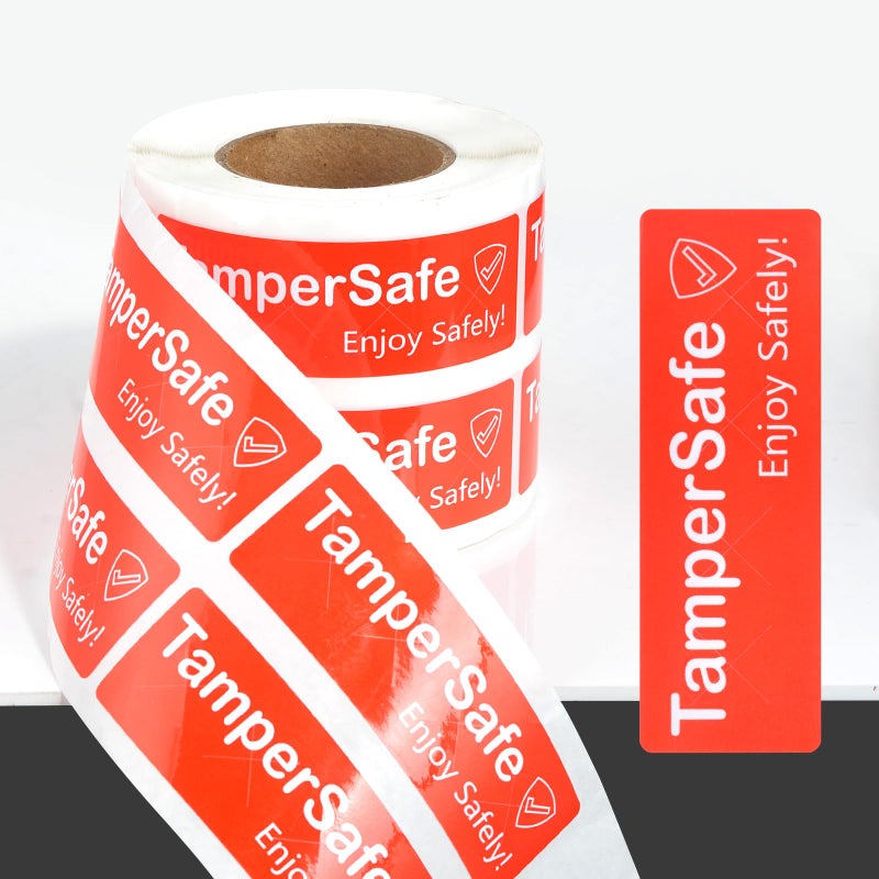 DLUGOPIS 500 Pieces Tamper Evident Label1* 3 Inch Food Delivery Stickers Temper Proof Tape Roll Safe Secure Tamper Evident Seals for Food Container Pizza Boxes (Red) - Image 5