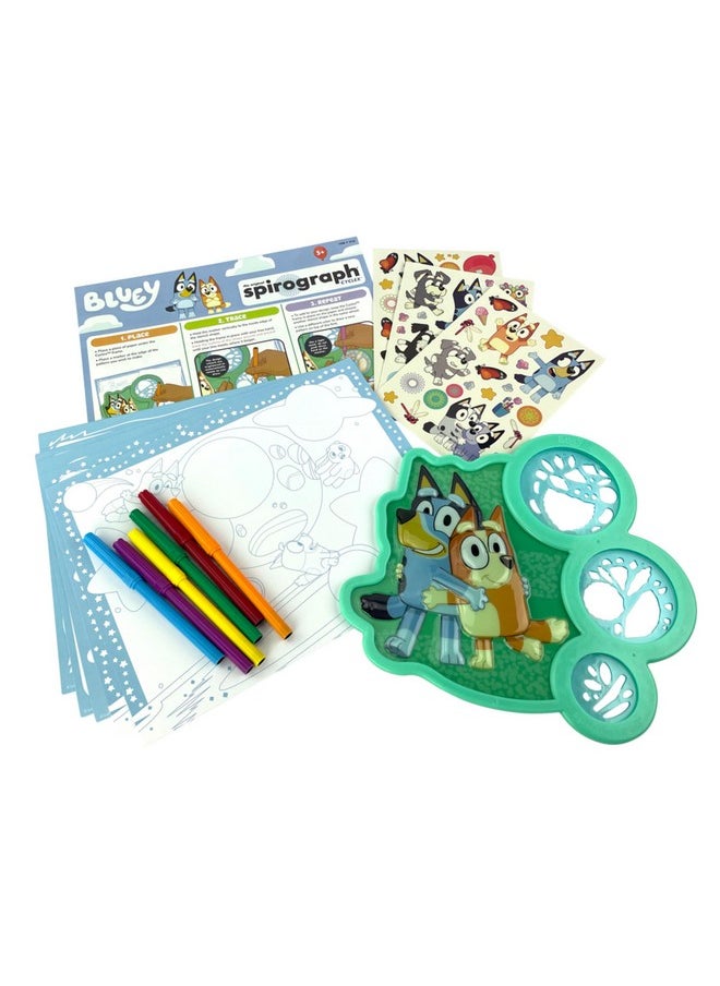 Spirograph Spirograph Cyclex Set Bluey - Drawing Kit, Arts and Crafts, Bluey Toys, Art Supplies, Stickers for Kids, Bluey Stickers, Spiral Art, Markers, Stickers, Design Sheet Included, Ages 5+  - Image 5