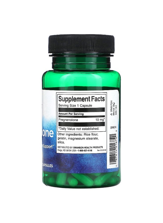 Swanson, Pregnenolone, 10 mg, 90 Capsules (Packaging may vary) - Image 2