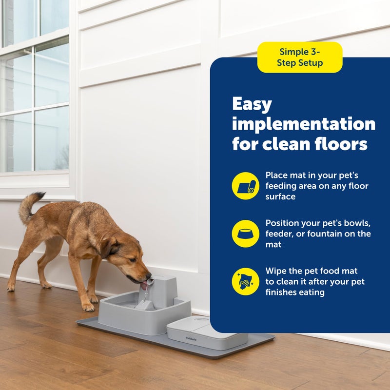 PetSafe Fountain & Feeder Mat - Keeps Floors Clean & Dry - Waterproof Pet Feeder Mat - Non-Slip Design - Raised Lip Placemat - Food-Grade Silicone - Dishwasher Safe - Image 5