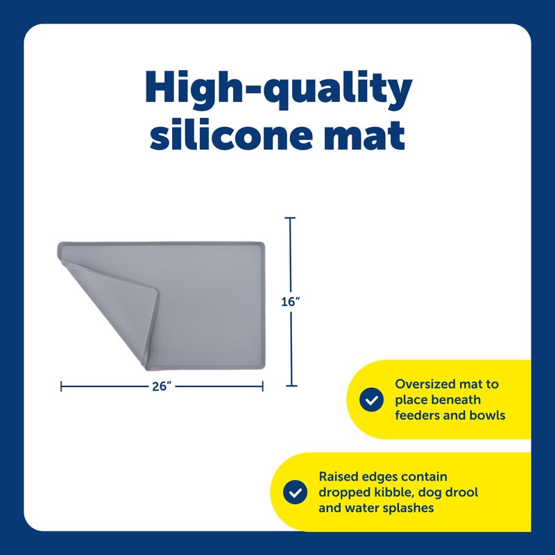 PetSafe Fountain & Feeder Mat - Keeps Floors Clean & Dry - Waterproof Pet Feeder Mat - Non-Slip Design - Raised Lip Placemat - Food-Grade Silicone - Dishwasher Safe - Image 3