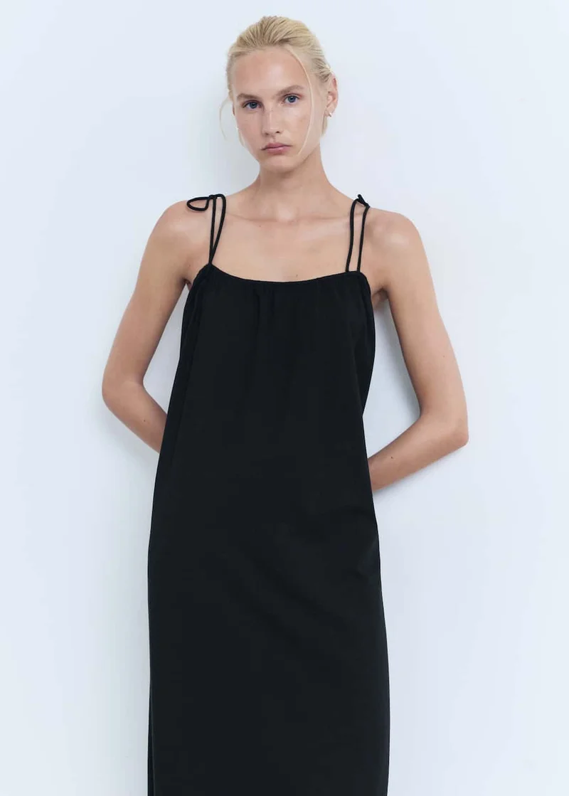 MANGO Bow Cotton Dress