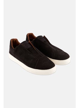 Algspar Men Suede Slip On Casual Shoes, Dark Brown  - Image 1