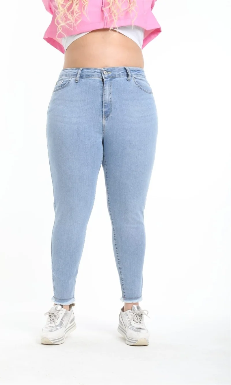 Cedy Denim Women's High Waist Skinny Fit Jeans Plus Size Denim TrousersC597