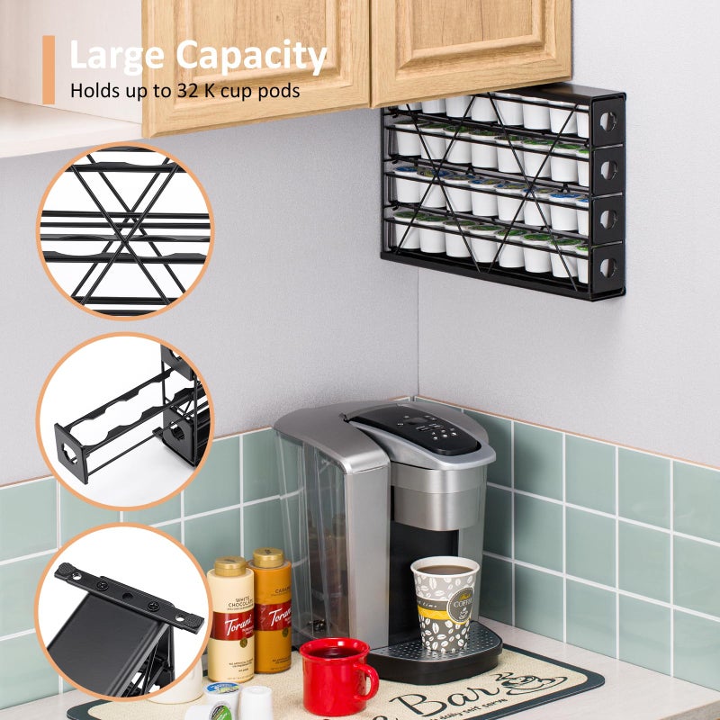 Rice rat k cup Holders for 4 Tier Coffee Pod Holder,Black Metal Space(32 pods) - Image 4