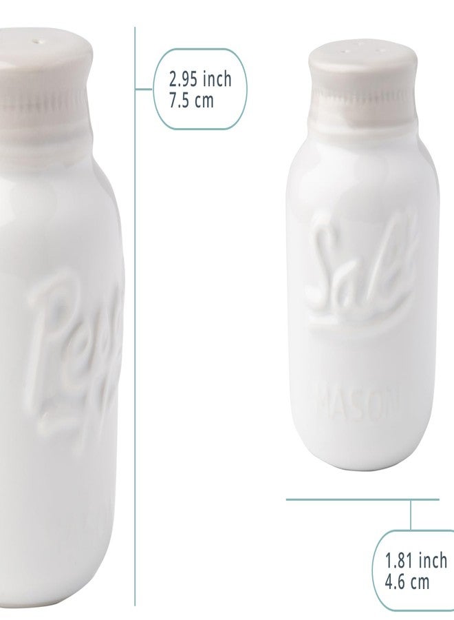 كومفيفي طقم هزازات ملح وفلفل من كومفيفي - سيراميك أبيض مائي - ديكور مطبخ ريفي أنيق - Image 2