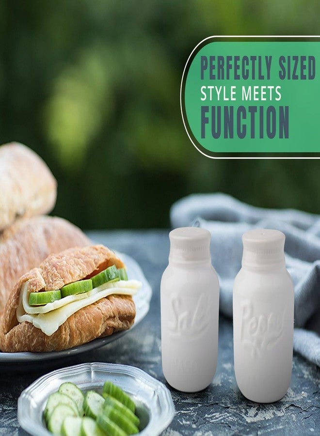 كومفيفي طقم هزازات ملح وفلفل من كومفيفي - سيراميك أبيض مائي - ديكور مطبخ ريفي أنيق - Image 4