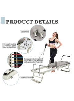NOAEOU NOAEOU Foldable Pilates Reformer, Pilates Machine & Equipment for Home Use (Beige)  - Image 4