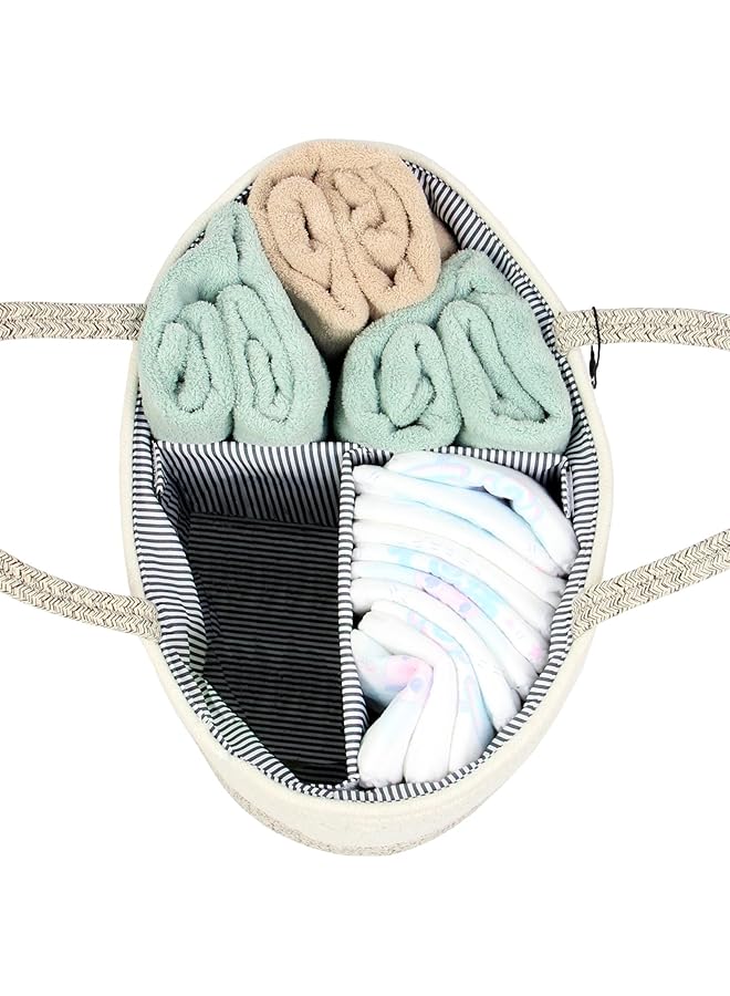 erorex Caddy Organize Woven Sundries Hamper Cotton Rope Basket Caddy Baskets For Storage 100% Cotton Car - Image 3