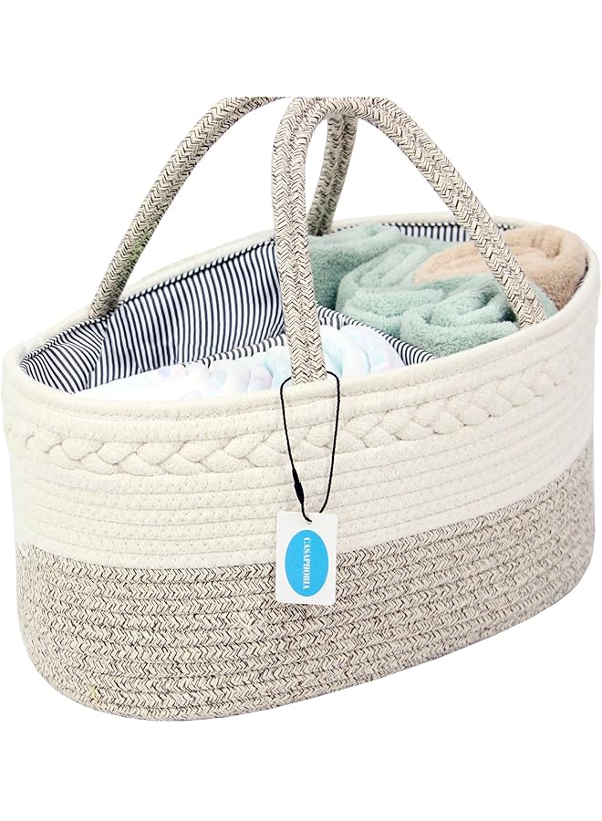 erorex Caddy Organize Woven Sundries Hamper Cotton Rope Basket Caddy Baskets For Storage 100% Cotton Car - Image 2