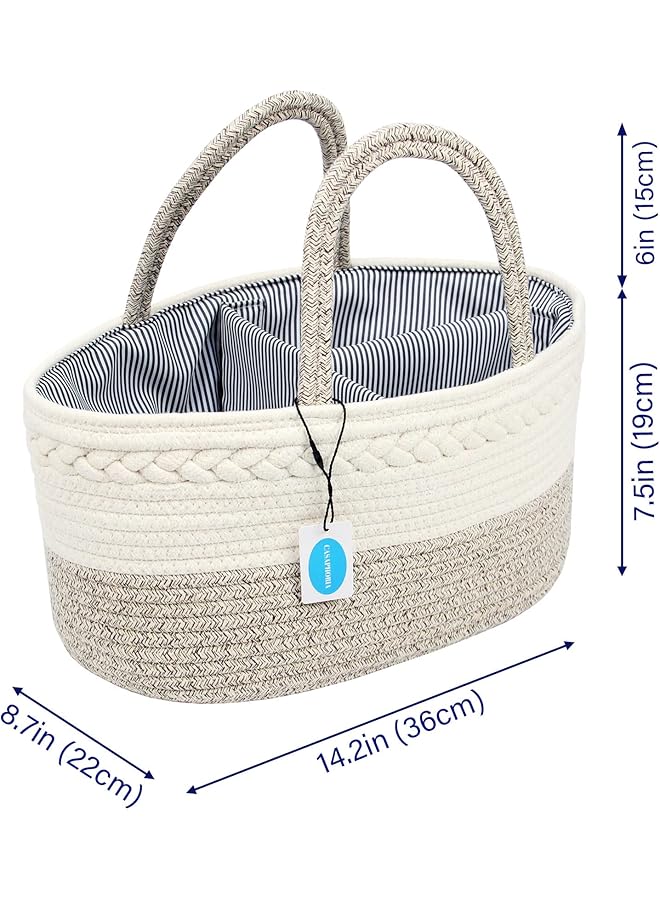 erorex Caddy Organize Woven Sundries Hamper Cotton Rope Basket Caddy Baskets For Storage 100% Cotton Car - Image 5