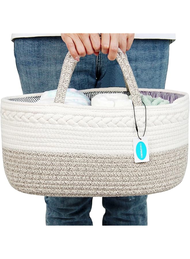 erorex Caddy Organize Woven Sundries Hamper Cotton Rope Basket Caddy Baskets For Storage 100% Cotton Car - Image 1