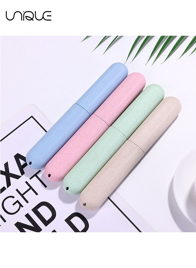 Unique 4-Piece Travel Toothbrush Case, Portable Breathable Plastic Toothbrush Holder for Travel Camping School Home - Image 2