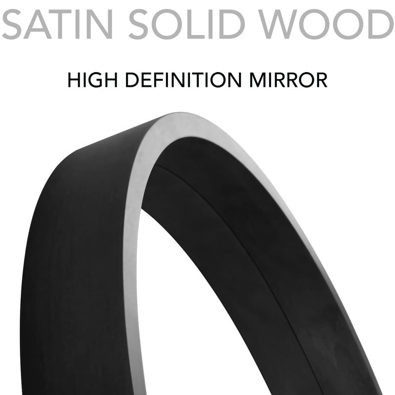 WallBeyond Black Round Wood Mirror 24 inch Circle Wall Mirror for Bathroom Round Wall Mirror for Wall Decor, Vanity, Entryway Living Room - Image 5