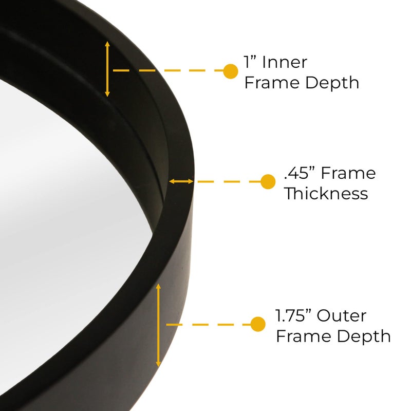 WallBeyond Black Round Wood Mirror 24 inch Circle Wall Mirror for Bathroom Round Wall Mirror for Wall Decor, Vanity, Entryway Living Room - Image 3