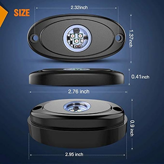 Nilight Led Rock Light 4Pcs Red Pods Waterproof Under Body Wheel Well Exterior Interior Lights For Car Truck Pickups Atv Utv Suv Motorcycle Boat 2 Years Warranty - Image 3