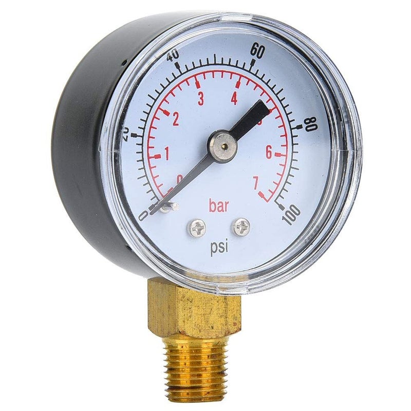 Pressure Reliable Transparent Dial 1 8inch BSPT Mount for Air Oil Water 0 to 100psi 0 to 7bar - Image 1