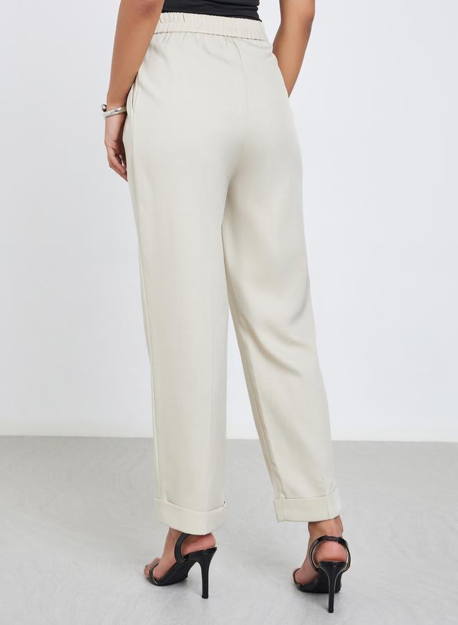 ستايلي بنطال بقصة باريل ضيقة مع طيات أمامية - Image 4