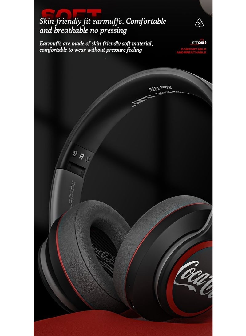 كوكا كولا T05 سماعات الرأس اللاسلكية بلوتوث -تصميم إلغاء الضوضاء في الأذن للياقة البدنية، الدراسة، مناسبة لكل من الرجال والنساء - Image 3