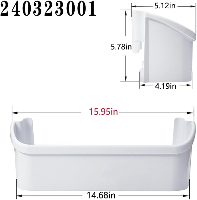 Monkemon 2 pack 240323001 Refrigerator Door Bin, Refrigerator Side Shelf Replacement Part, (15.95in long), Fit for frigidaire kenmore, Replace AP2115741, PS429724, AH429724, 240323007, (DON’T fit freezer door) - Image 2
