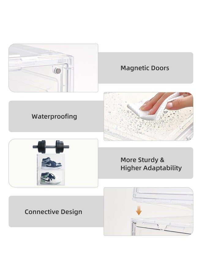 beehomay Large Shoe Boxes Clear Plastic Stackable，Drop Front Shoe Box with Clear Door, Shoe Containers For Sneaker Display,Fit up to US Size12 (clear, 12 pack) - Image 4