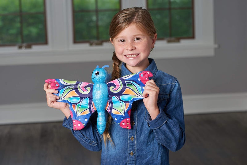 Wild Republic Huggers Butterfly Blue Plush Toy, Slap Bracelet, Stuffed Animal, Kids Toys, 8" - Image 3
