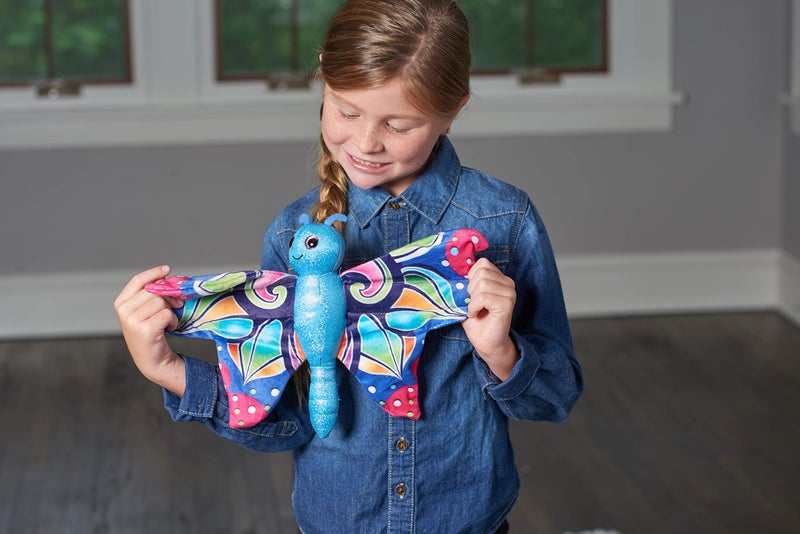 Wild Republic Huggers Butterfly Blue Plush Toy, Slap Bracelet, Stuffed Animal, Kids Toys, 8" - Image 4