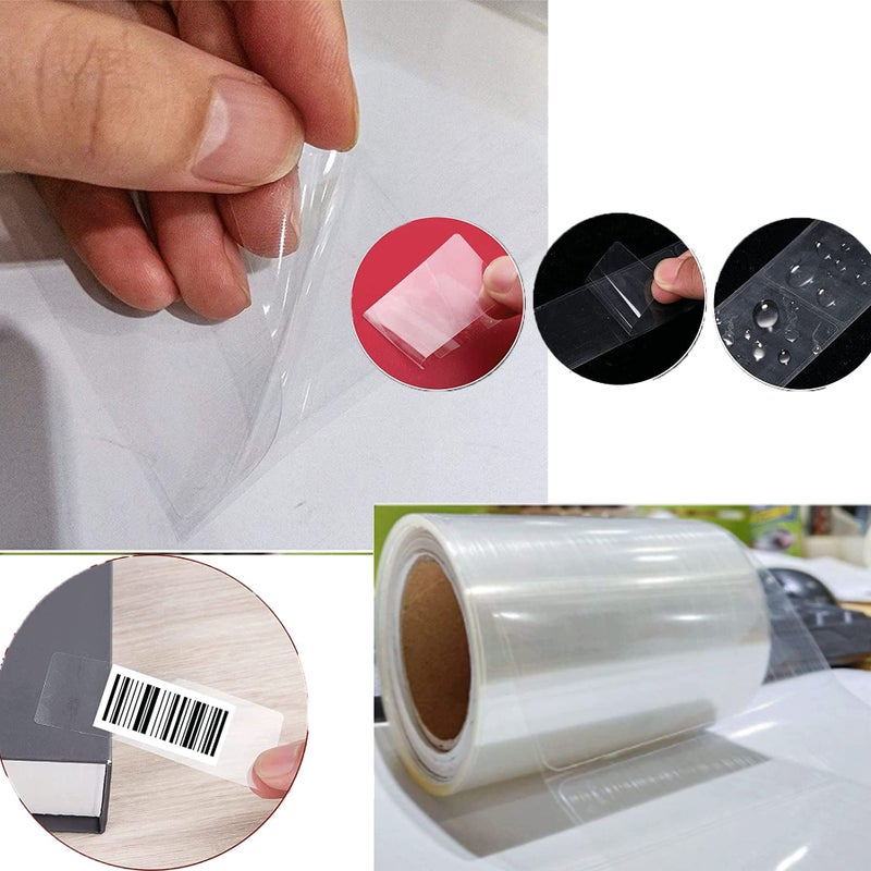 wootile 300Pcs Clear Label Protector Shields 2"x3" Vinyl Label Shields Library Book Repaire Tape Labels-Spine Labels Clear Protectors for Essential Oil Bottle Labels Food Jars Labels Barcode Label Protectors - Image 2