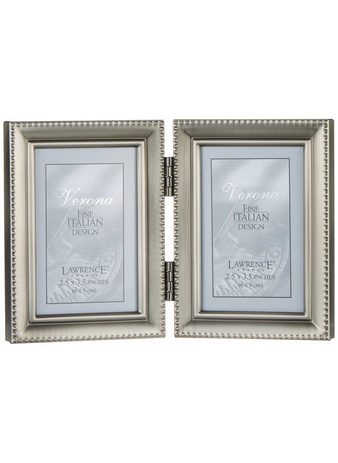 Lawrence Frames Lawrence Frames Bead Border Design, 2.5x3.5 Double, Pewter  - Image 1